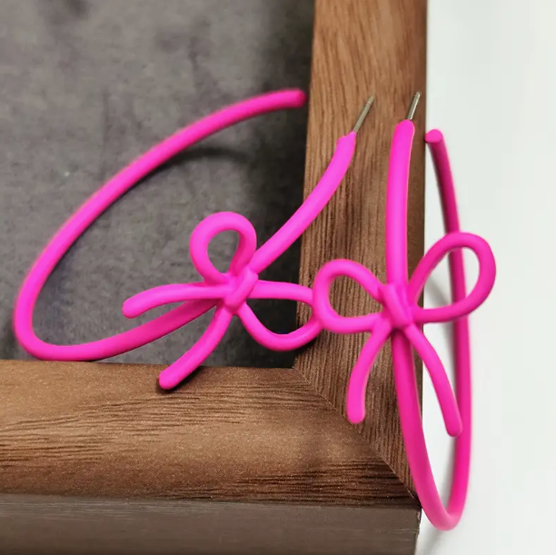 Bow Hoop Earrings image 2