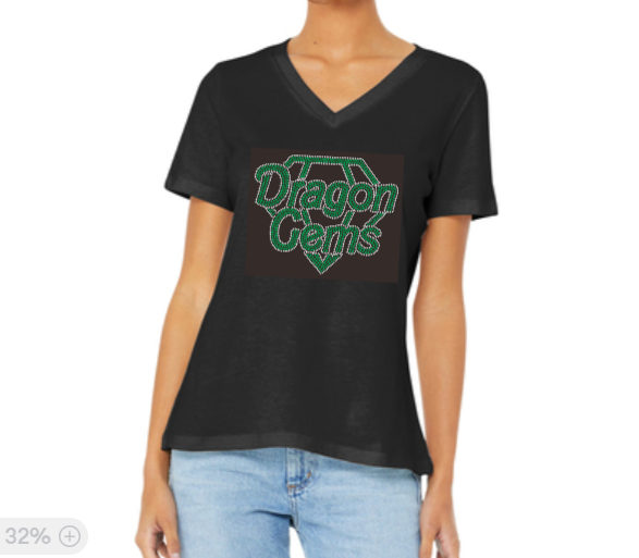 Dragon Gems Rhinestone V-neck image 0