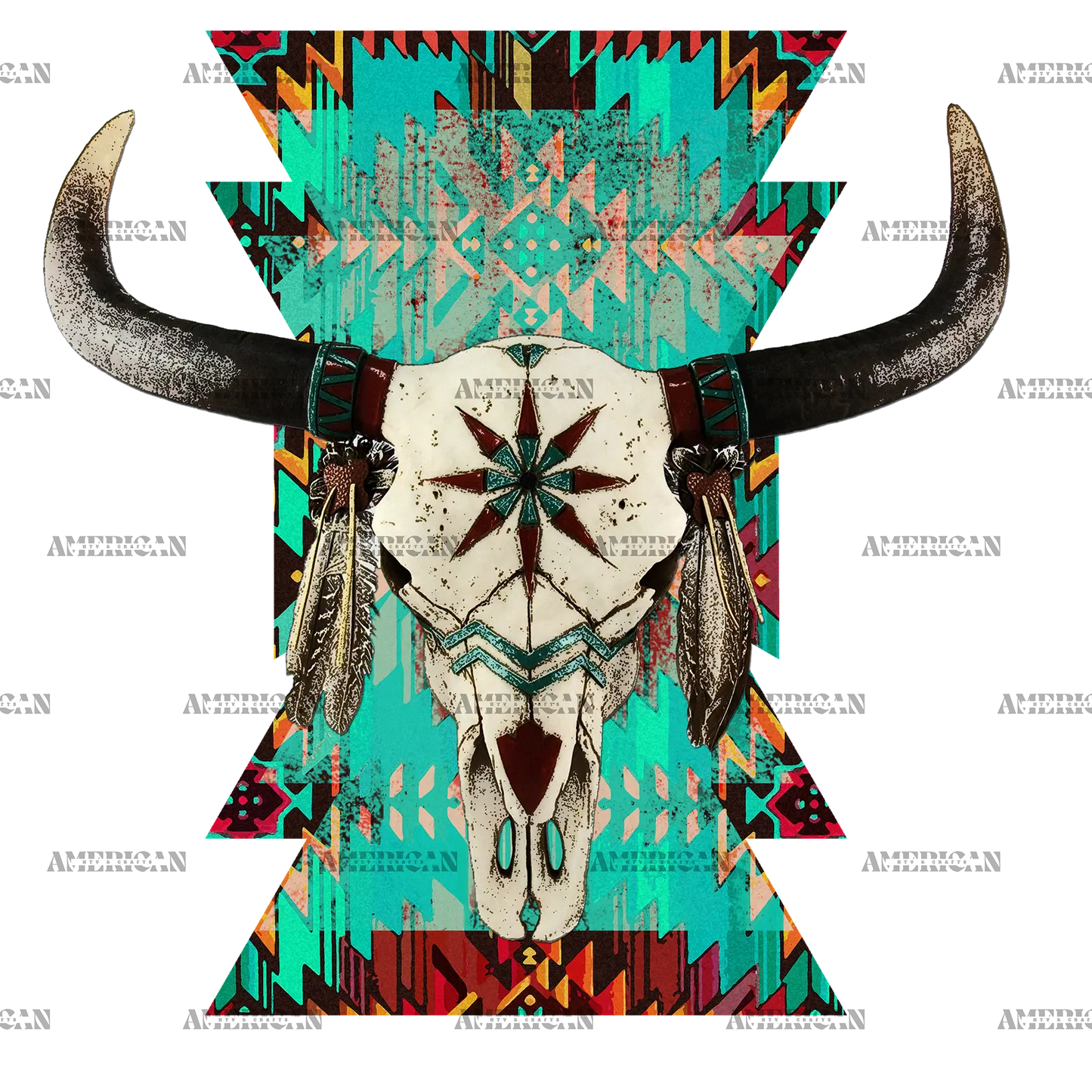 Bull_Skull_Aztec_Southwestern