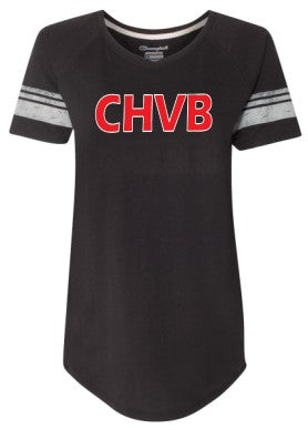 CHVB Ladies Champion V Neck with Stripes image 1