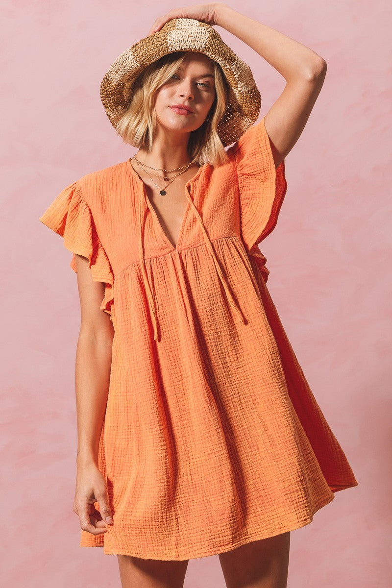 MINERAL WASHED CRINKLE GAUZE SUMMER DRESS image 2