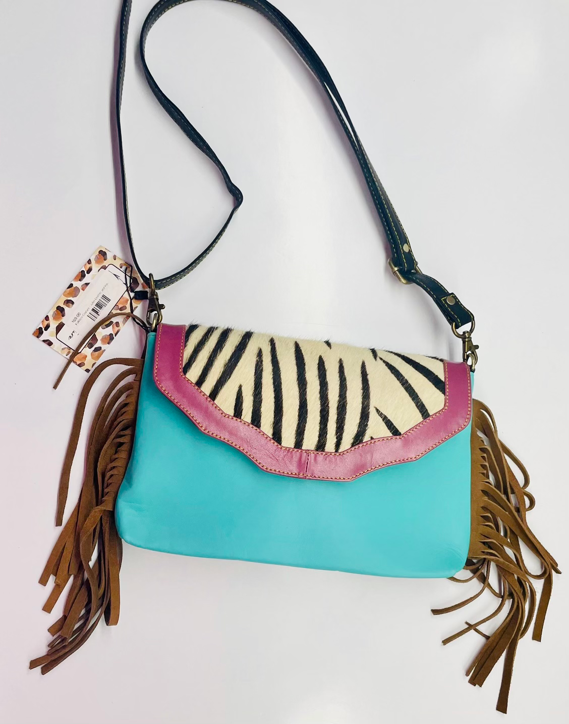 Leather and Hide Turquoise Purse image 0