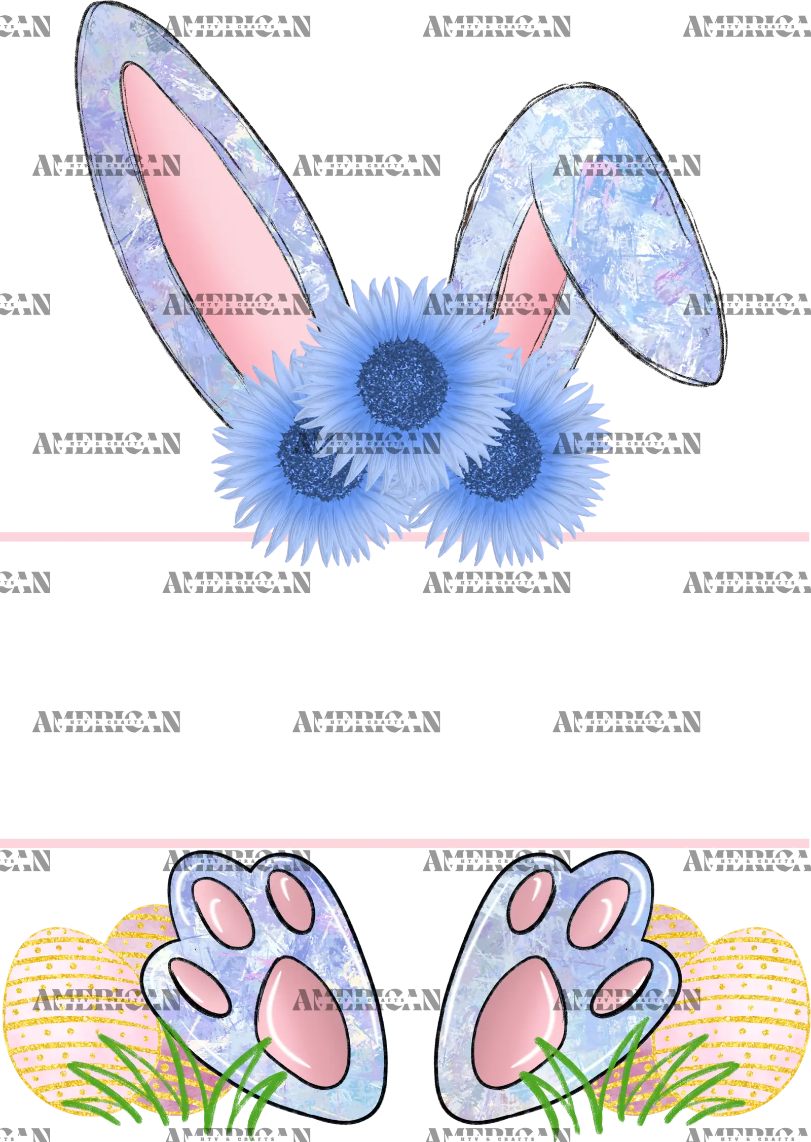 Easter_Bunny_Name_Frame_Blue_Sunflower.png