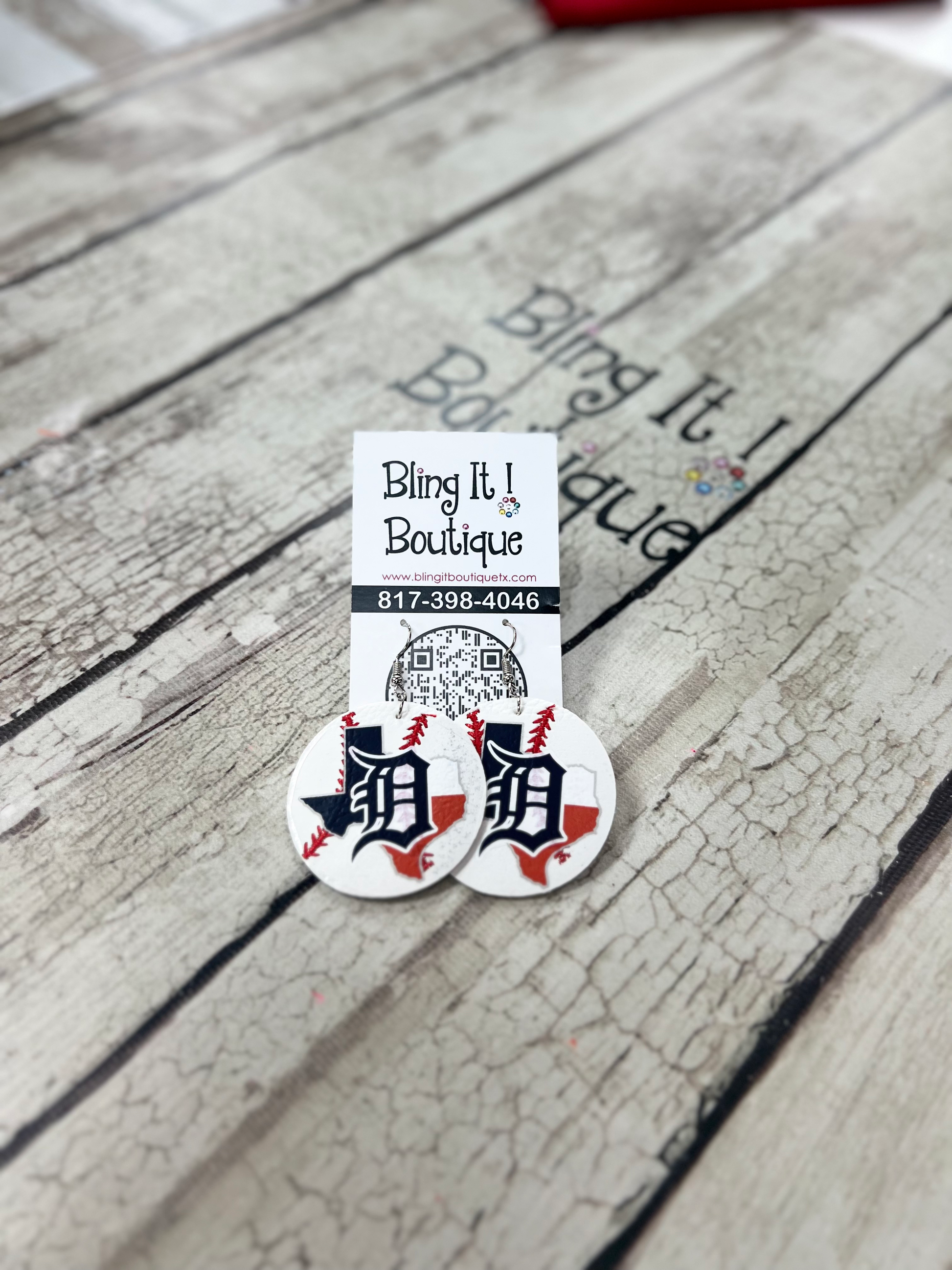 Dallas Tiger Baseball Earrings image 0