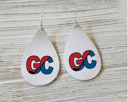 GC Hockey Leather Teardrop Earrings image 0