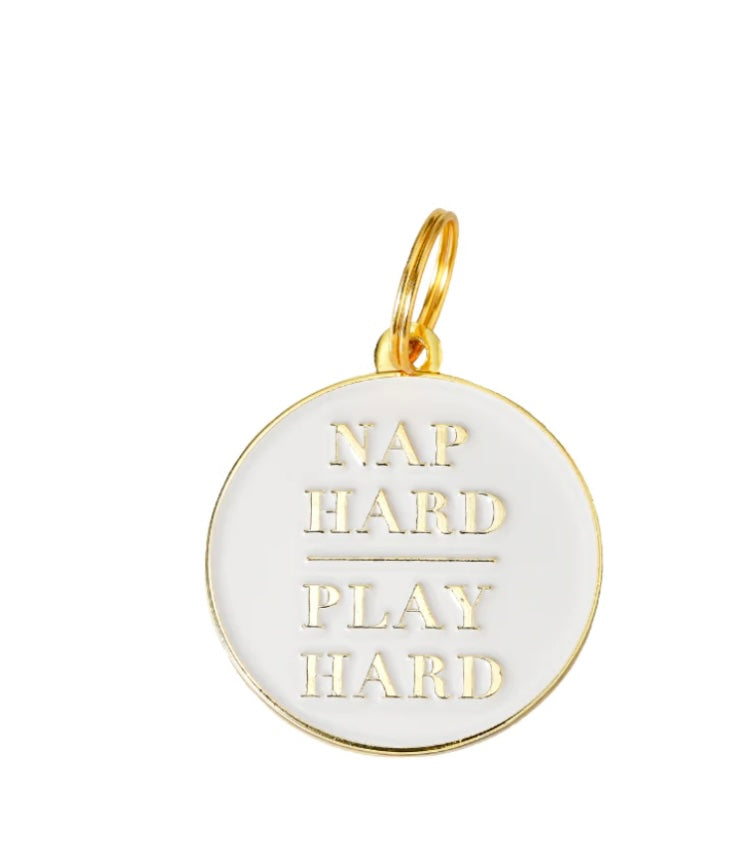 Nap Hard, Play Hard ID Pet Tag image 0