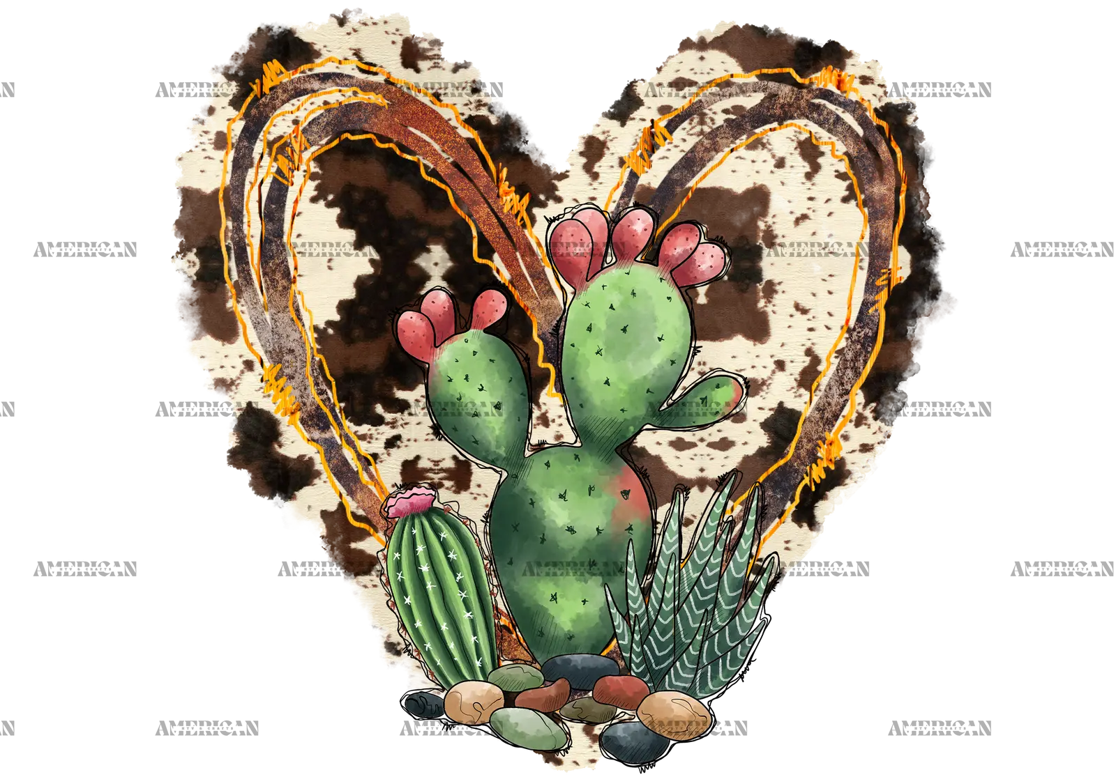 Cowhide_and_cactus_Heart