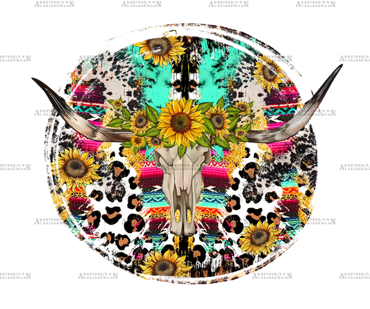Bull_Skull_With_Sunflowers