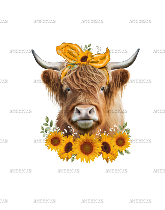 Highland_Cow_Sunflowers