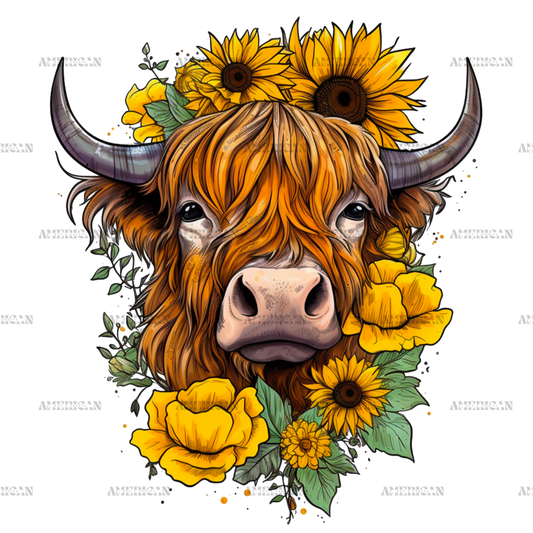 Sunflowers_Highland_Cow