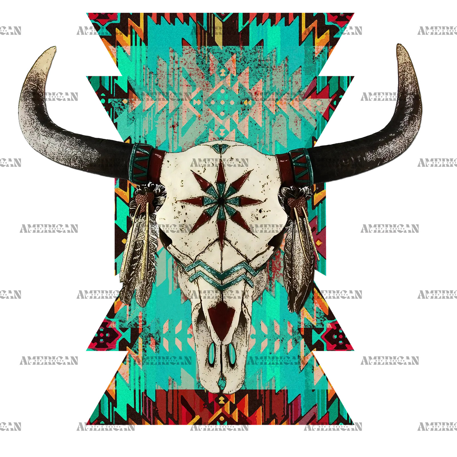 Bull_Skull_Aztec_Southwestern
