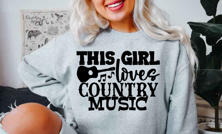 This Girl Loves Country Music (T-shirt & Sweatshirt) image 1