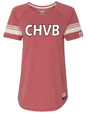 CHVB Ladies Champion V Neck with Stripes image 0