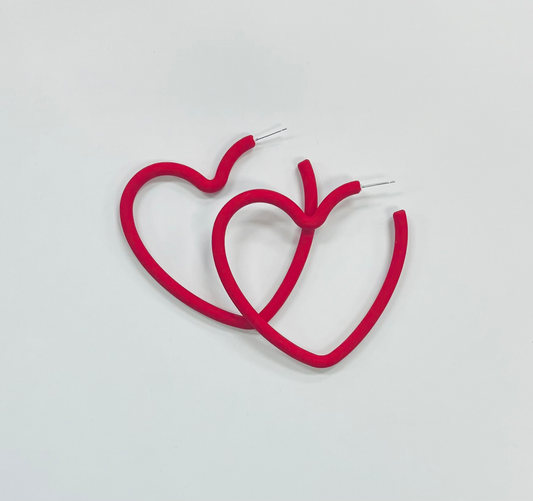 Heart shape loop earrings image 1