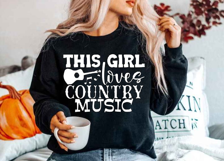 This Girl Loves Country Music (T-shirt & Sweatshirt) image 0
