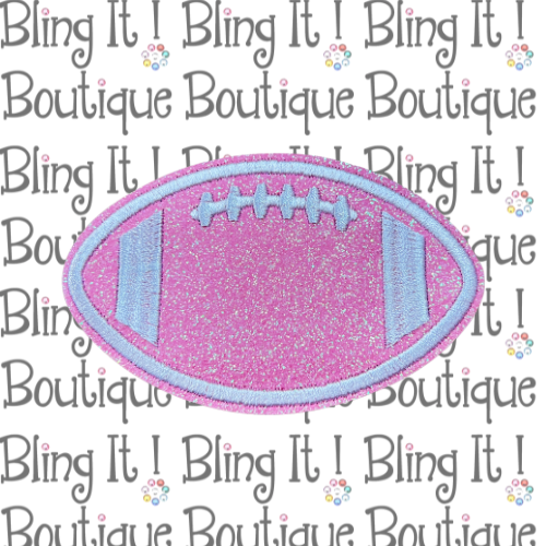 PINK GLITTER FOOTBALL PATCH image 0