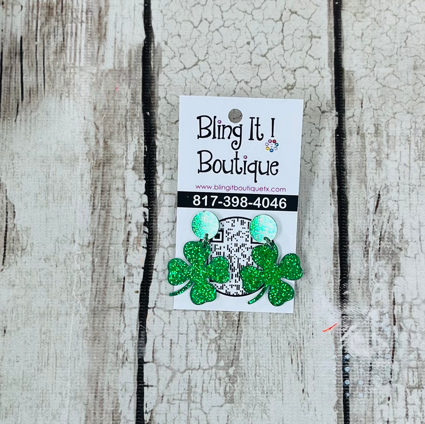 Glitter Shamrock earrings image 0