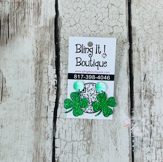 Glitter Shamrock earrings image 0