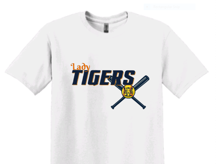 Lady Tigers Bat Design Tee image 0