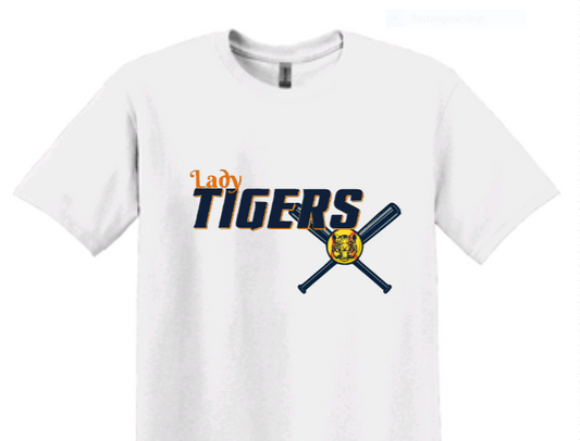 Lady Tigers Bat Design Tee image 0