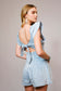 Sweetheart Ruffle Sleeve Denim Romper image 1