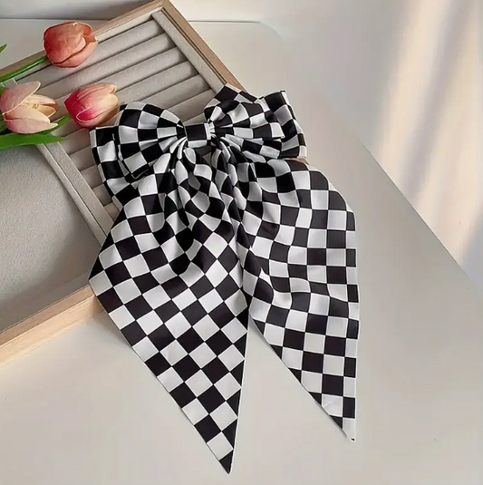 Checkered Hair Bows image 1