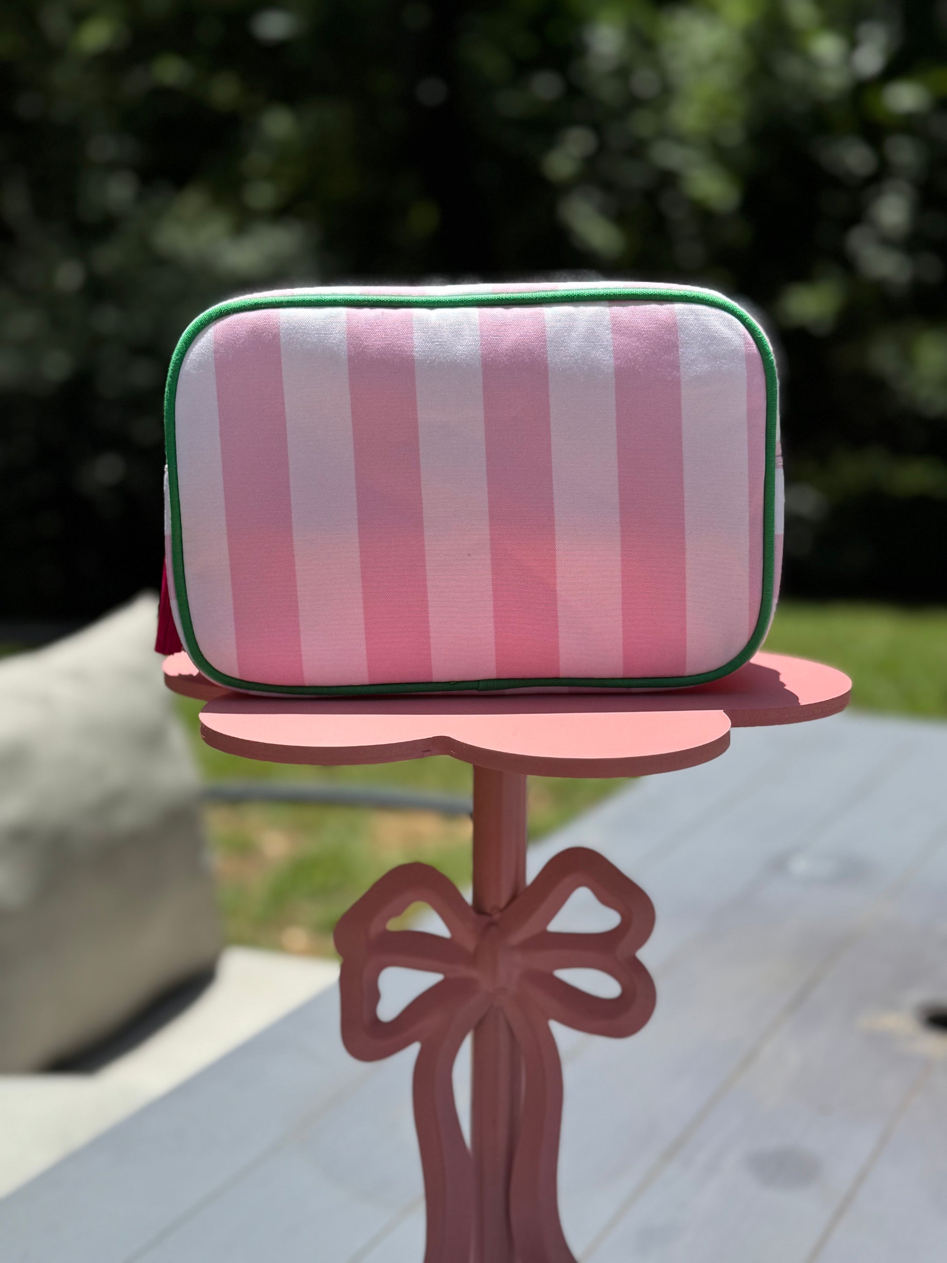 STRIPED MAKEUP BAG image 0