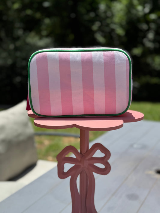 STRIPED MAKEUP BAG image 0