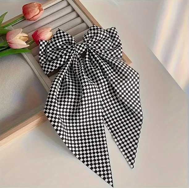 Checkered Hair Bows image 2