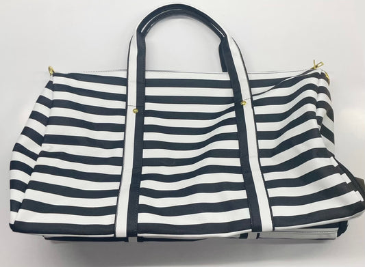 Leather striped duffle image 0