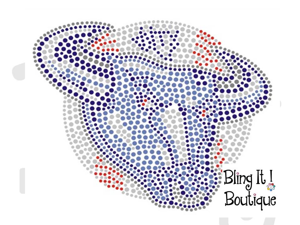 NTX Bulls Baseball Rhinestone Decal image 0