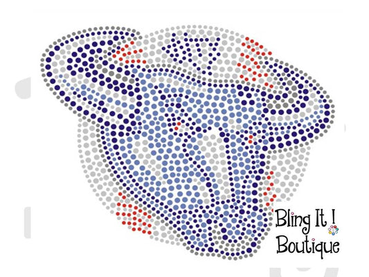 NTX Bulls Baseball Rhinestone Decal image 0