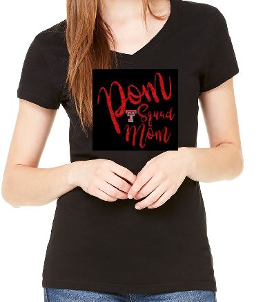 Pom Mom Squad V Neck FITTED Short Sleeve image 0