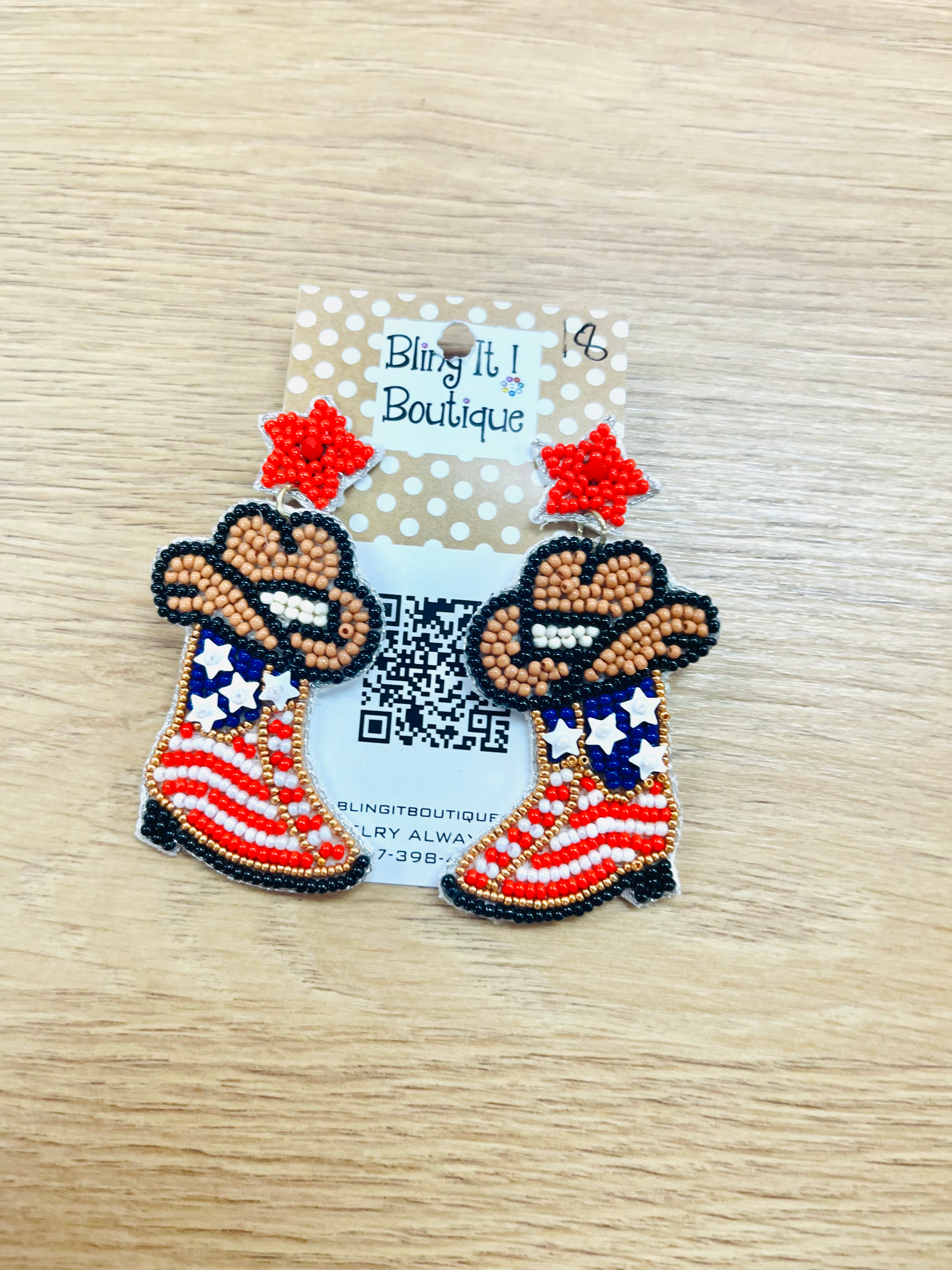 J4 Beaded Boots Earrings image 0