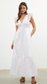 POPLIN TIE BACK MAXI DRESS image 0