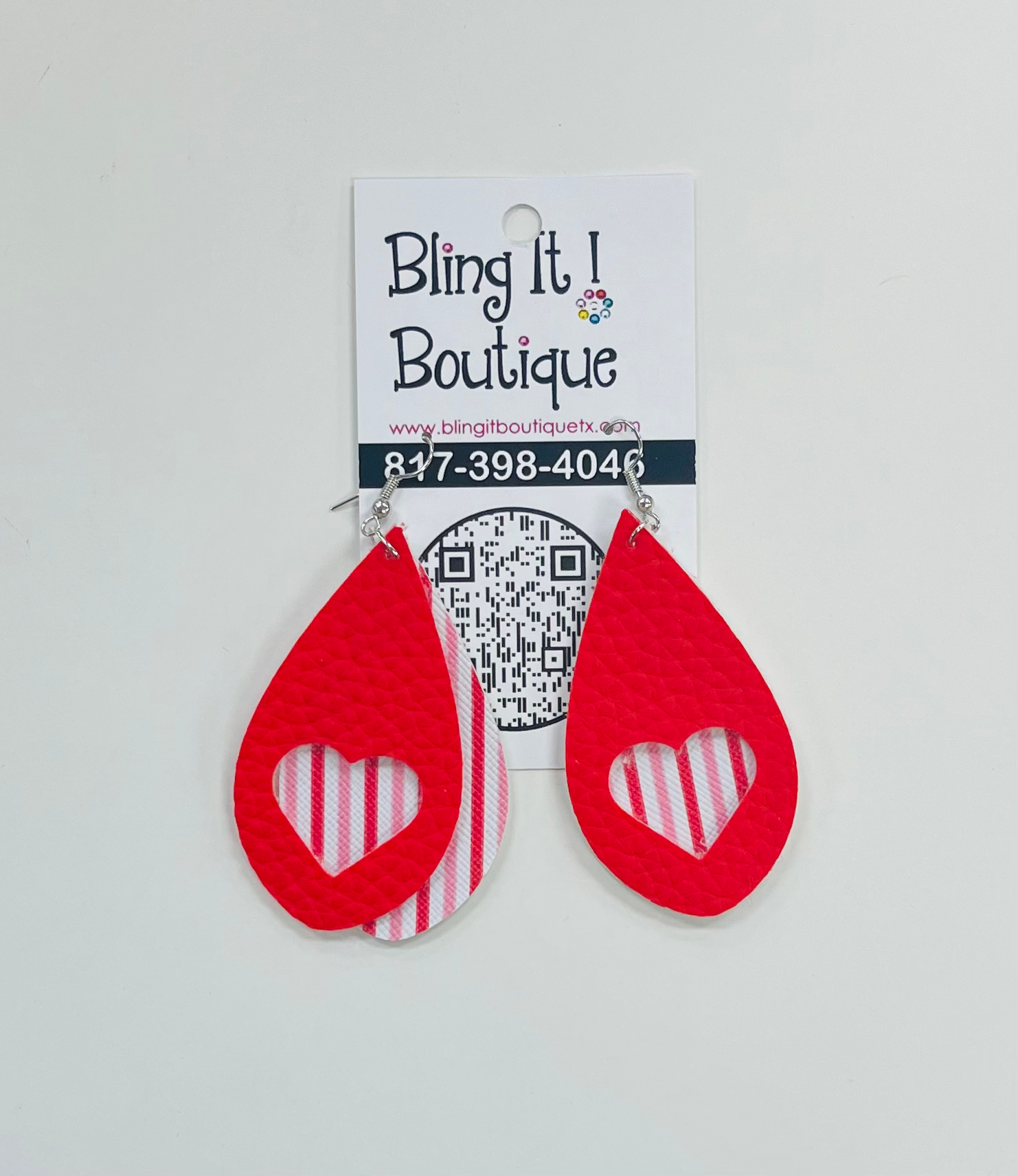 Cut through heart earrings image 1