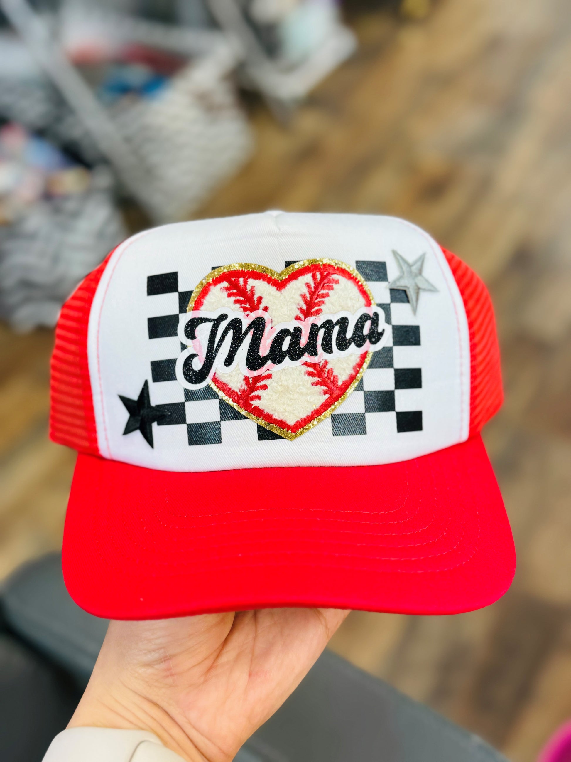 Mama Checkered Foam Cap image 0