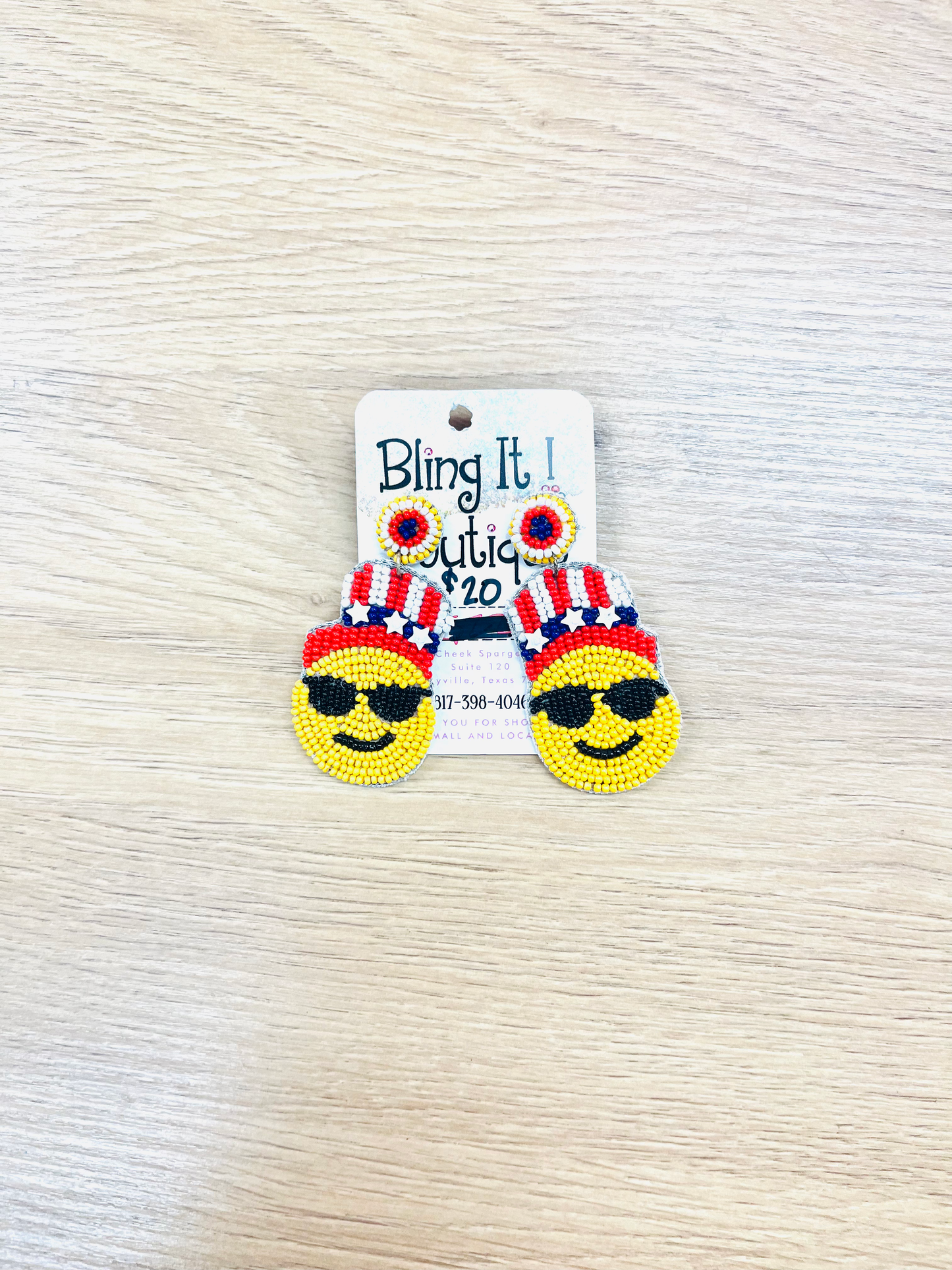 J4 Beaded Emoji Earrings image 0