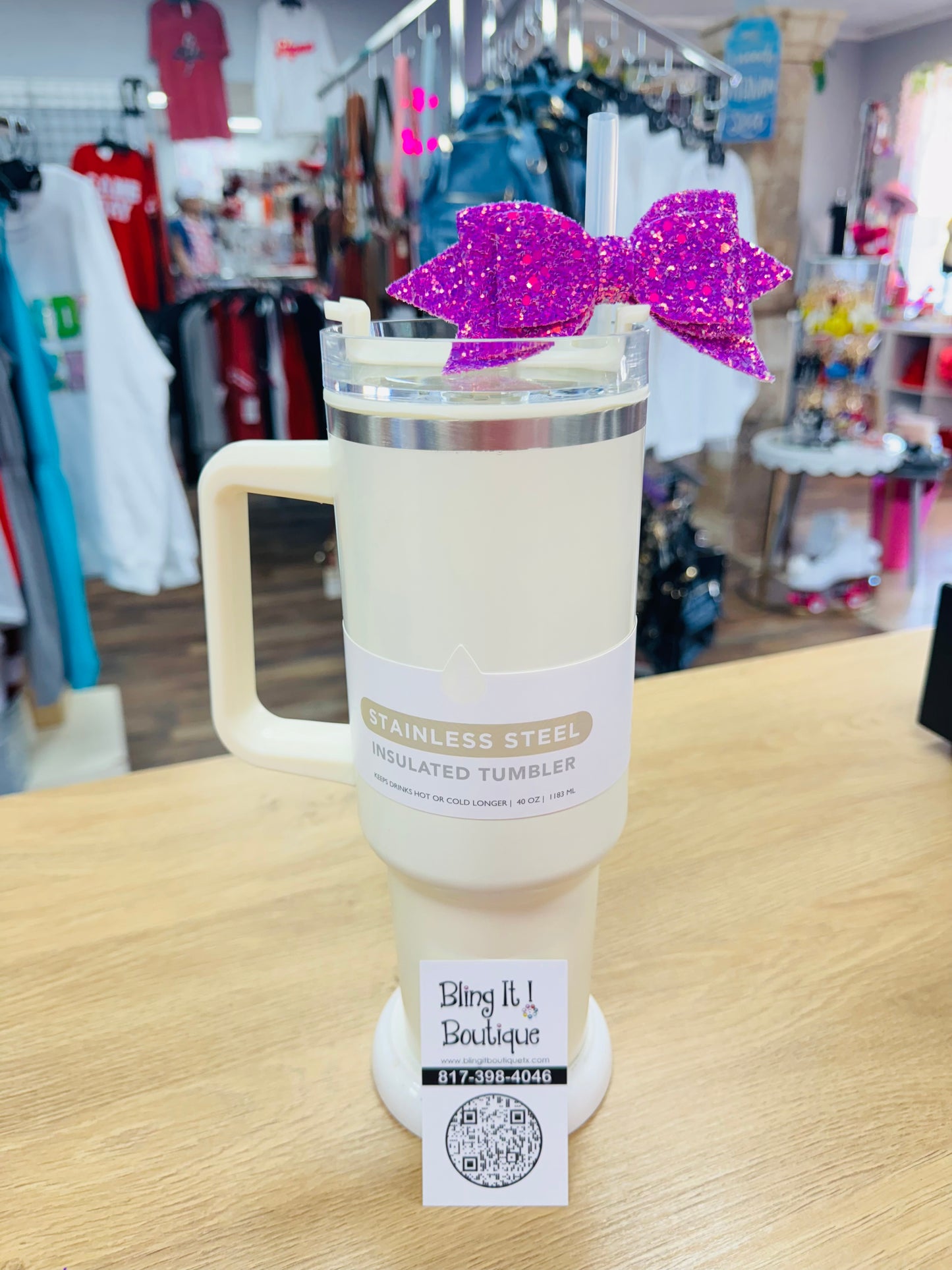 Glitter Bow for Straw image 2