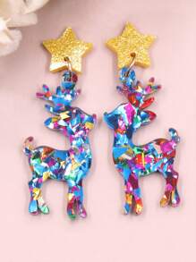 Colorful Christmas Earrings image 0