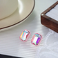 Pink Rhinestone Stud Earrings image 0