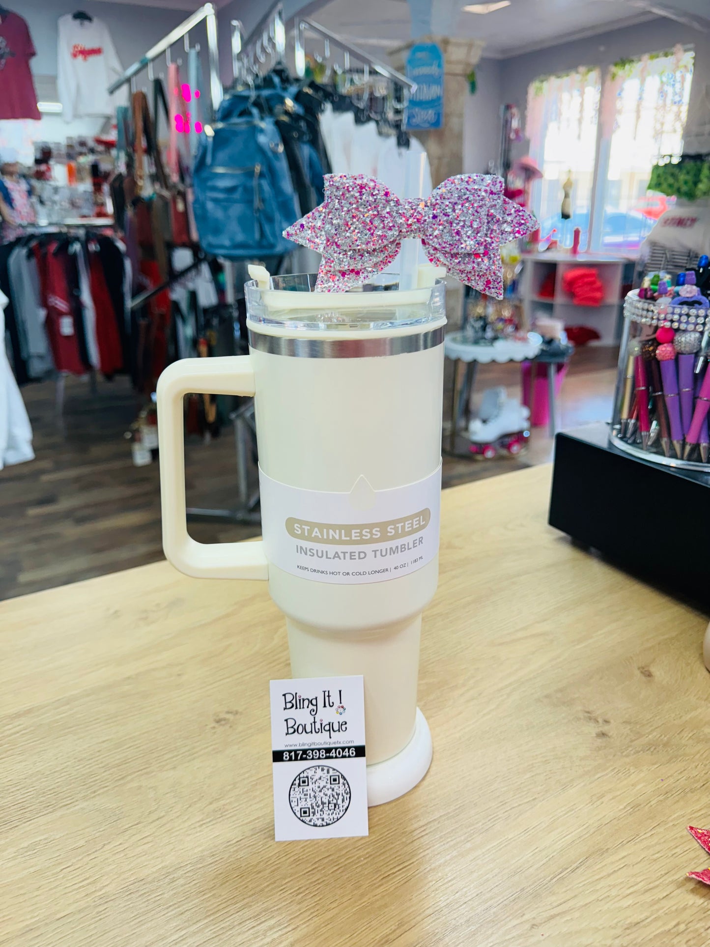 Glitter Bow for Straw image 1