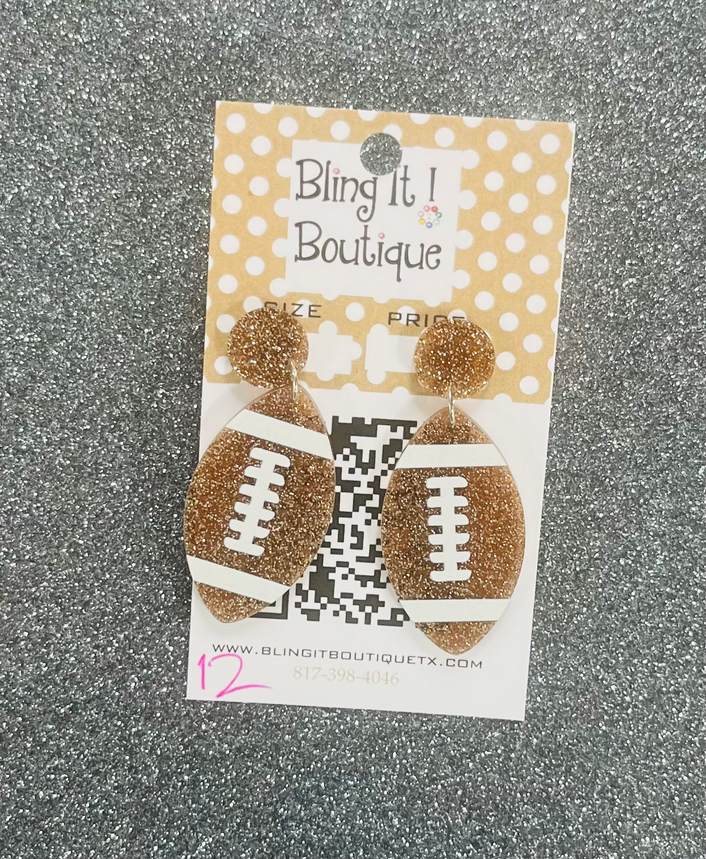 Glitter Football Earrings image 0
