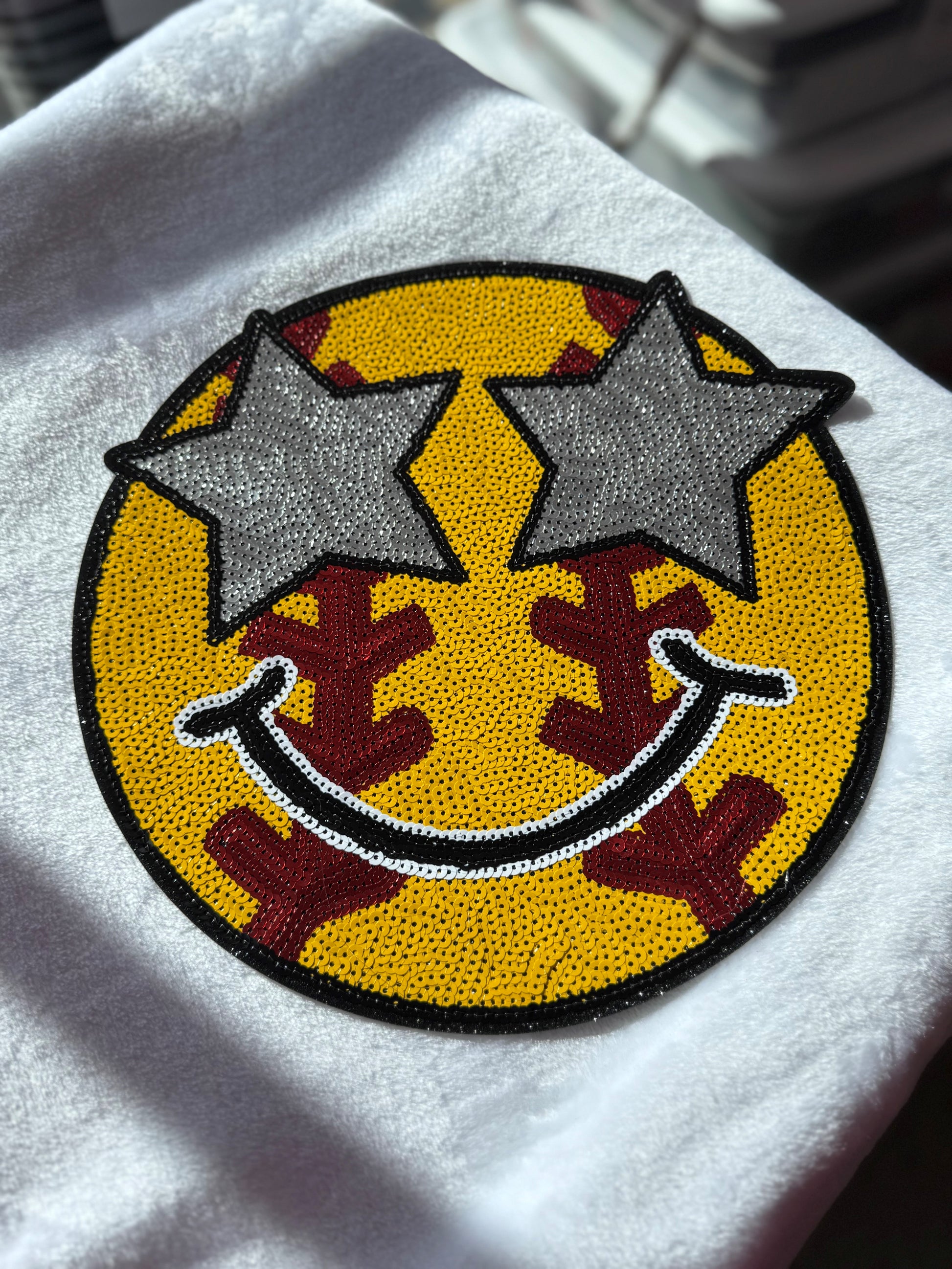 Softball Smiley Face Patch image 0