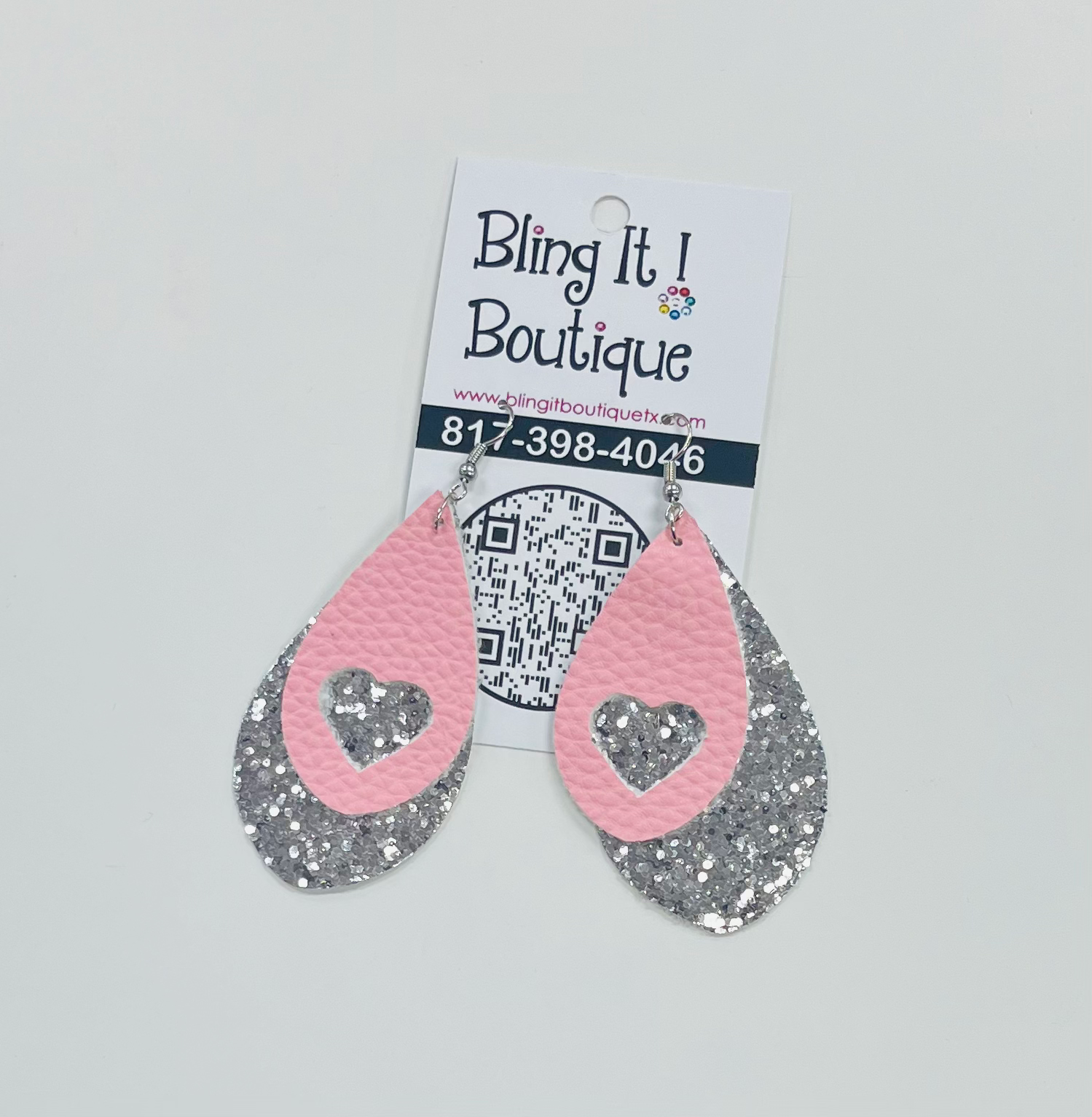 Cut through heart earrings image 2