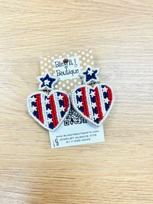 J4 Beaded Heart Earrings image 0