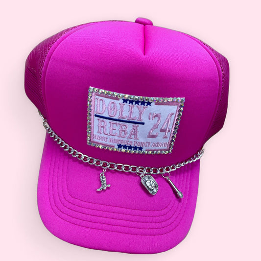 Dolly X Reba Make America Fancy Again Custom Trucker Hat image 0