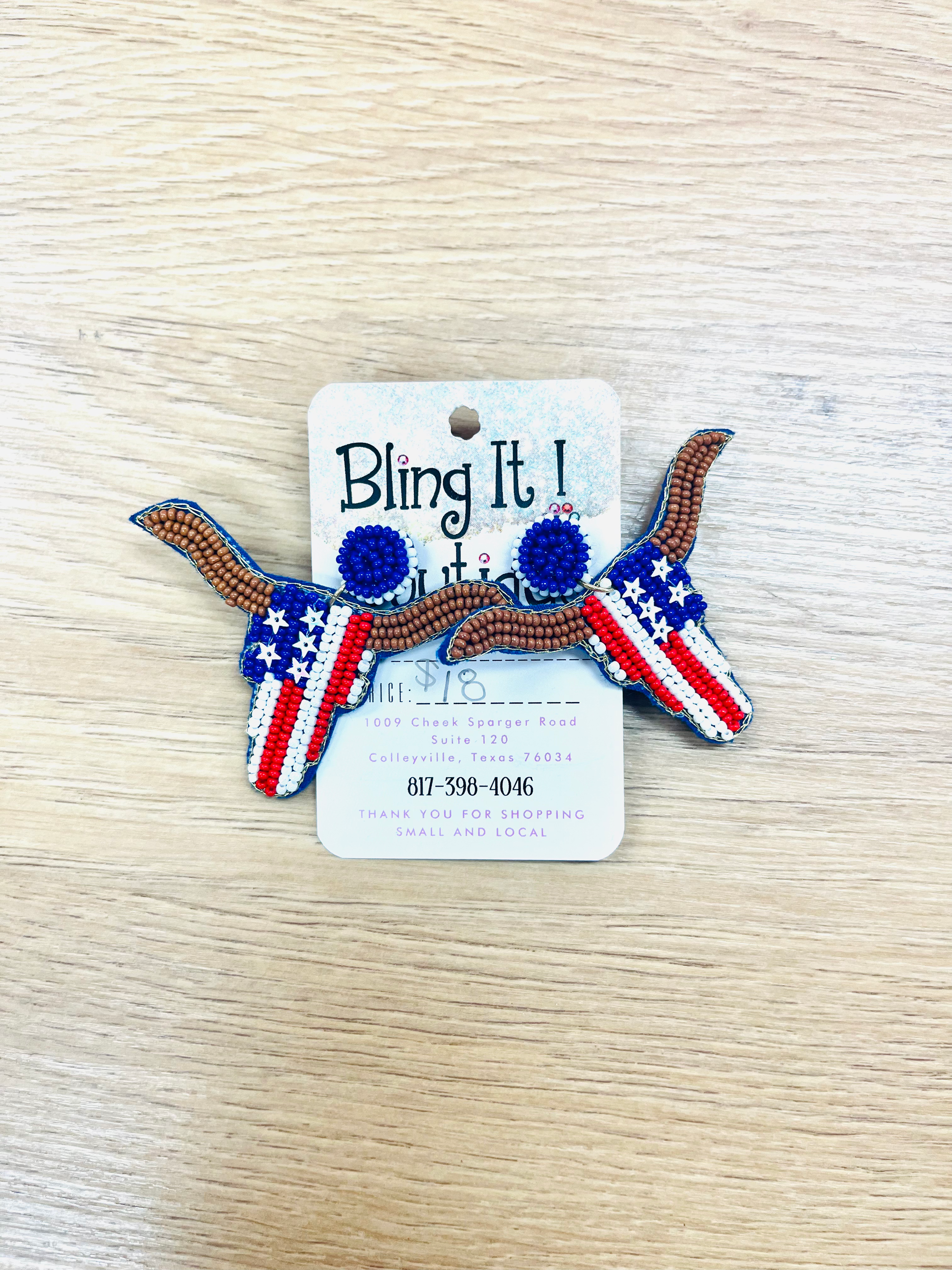 J4 Beaded Longhorn Earrings image 0