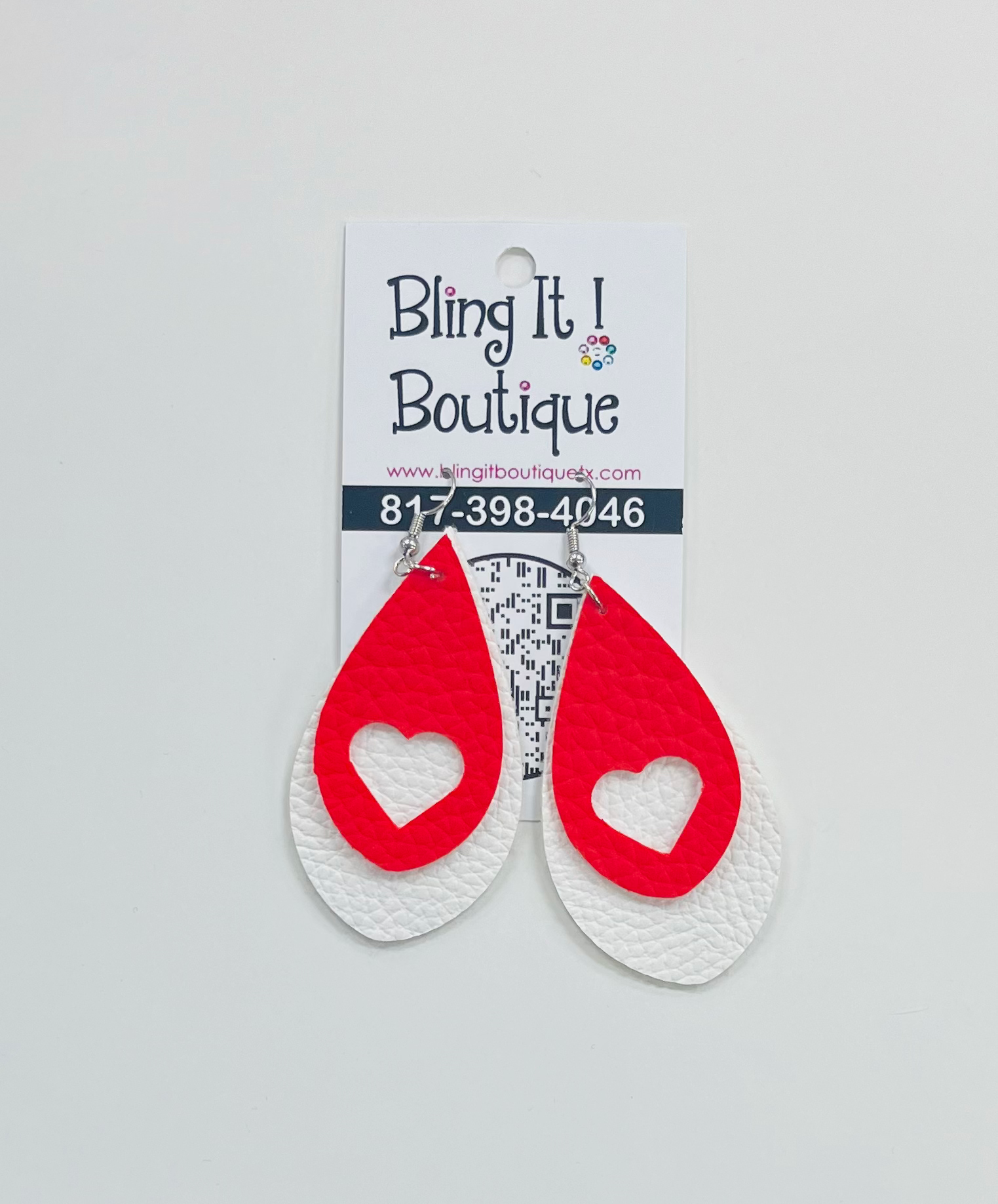 Cut through heart earrings image 0