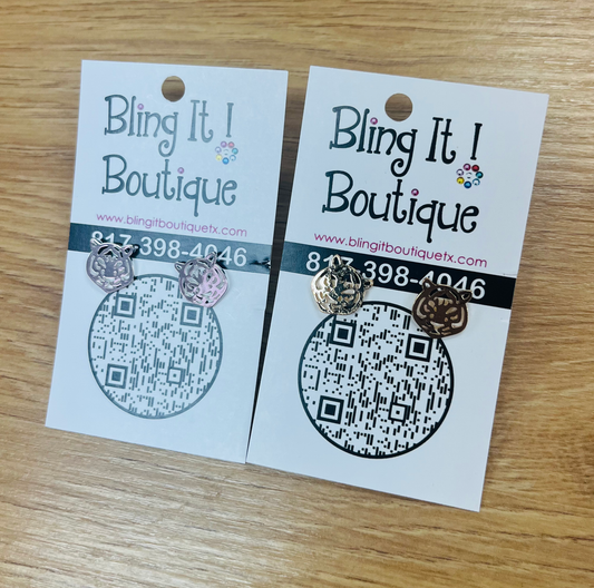 DT Stud Tiger Earrings image 0